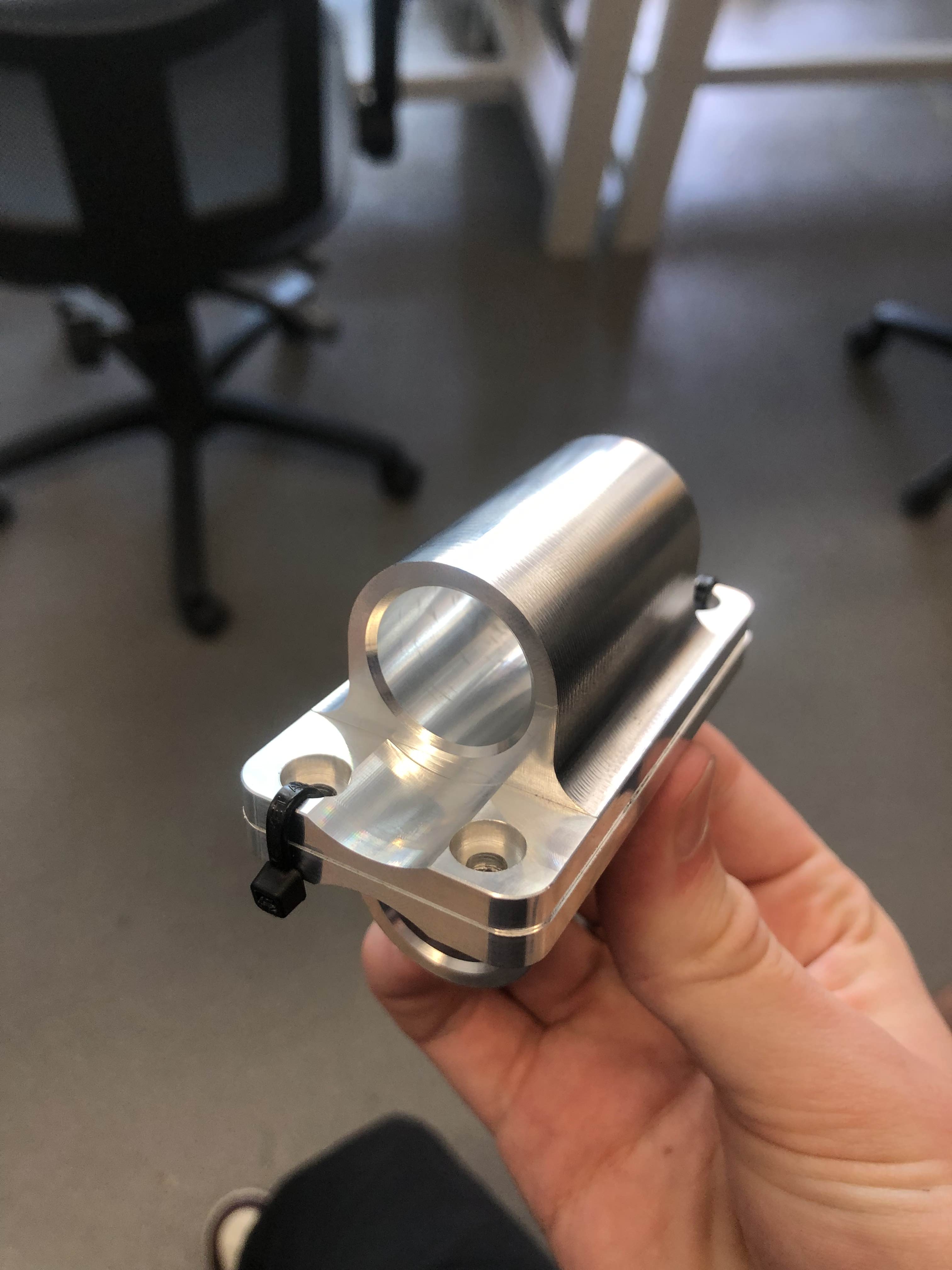 Machined aluminium bushing housing